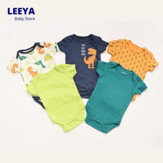 Leeya สินค้าราคาพิเศษ บอดี้สูท แขนสั้น บอดี้สูทเด็ก ชุดเด็กอ่อน ชุดแรกเกิด Super Soft Cotton Baby Bodysuit