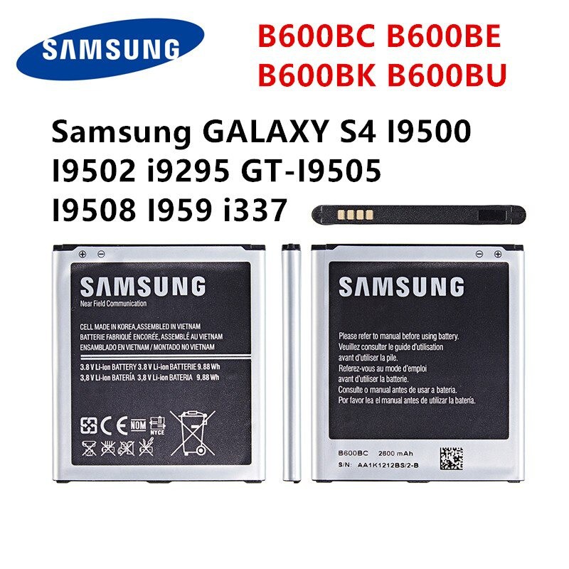 SAMSUNG Original B600BC B600BE B600BK B600BU แบตเตอรี่2600MAh สำหรับ Samsung GALAXY S4 I9500 I9502 I