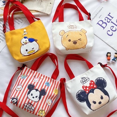 Kids Cute Disney Cartoon Sling Bag, Minnie bag, Pooh bag, Coin Purse Kids Sling Bag Crossbody Bag 米奇
