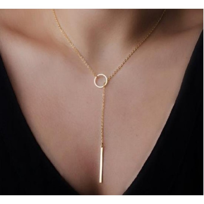 BBY สร้อยคอโซ่ผู้หญิง C45 CIRCLE TASSEL สร้อยคอแฟชั่นผู้หญิงเกาหลีสร้อยคอโลหะผสมเครื่องประดับสตรีอุป