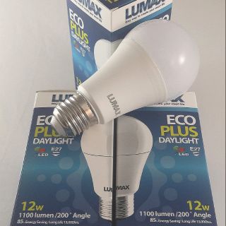 ลูแม็กซ์ หลอดประหยัดไฟ แอลอีดี (LED)​  12 วัตต์  3 หลอด