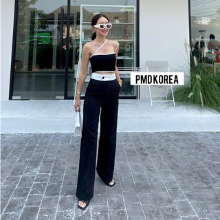 PMD  Anne two-tone pants กางเกงขายาวทรงกระบอ