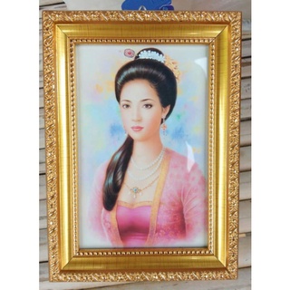 กรอบรูปพระสุพรรณกัลยา ติดผนัง ตั้งโต๊ะ ขนาด 13x19 ซม. ภาพมงคล บูชากราบไหว้ ของขวัญ ที่ระลึก ของฝาก