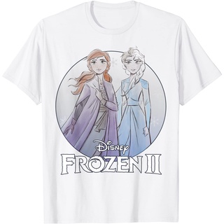 เสื้อยืดใหม่Disney Frozen 2 Anna Elsa เสื้อยืด พิมพ์ลายโลโก้ สีน้ํา สําหรับผู้ชาย และผู้หญิงรหัสเต็ม S-3XL