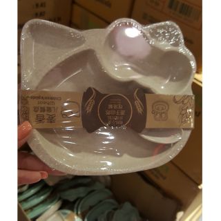 ชามใส่อาหารพร้อมช้อนส้อม kitty