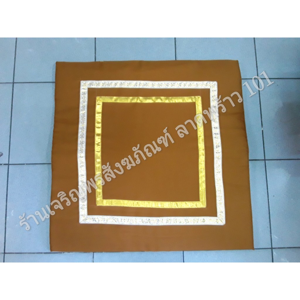 เบาะรองนั่ง รุ่นหนา!! ขนาดใหญ่ 69x69ซม. อาสนะ ถอดซักได้  แบบผ้าลีวาย เนื้อดี สีน้ำตาล อัสนะ อาสนะรองนั่ง เบาะรองนั่งสมาธ