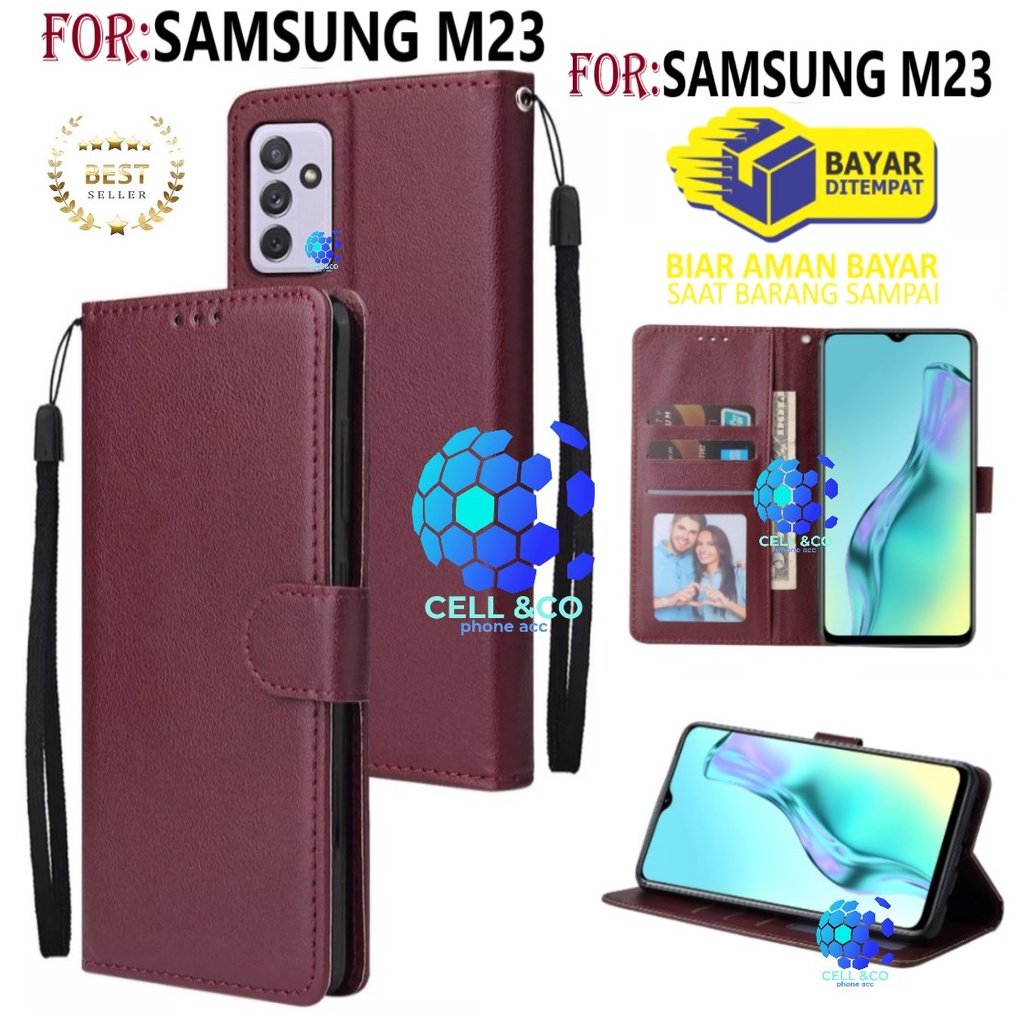 CASE SAMSUNG M23 CASE FLIP LEATHER WALLET PREMIUM FLIP CASE OPEN CLOSE HP CASE FLIP CASE WALLET SAMS