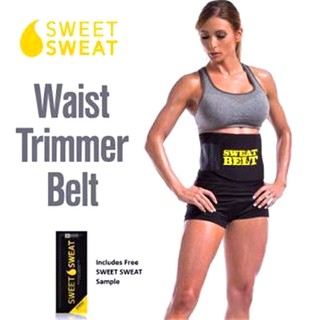 Spint Sweat Belt เข็มขัดกระชับสัดส่วน ช่วยลดไขมันหน้าท้อง สเตย์รัดหน้าท้อง - สีดำ