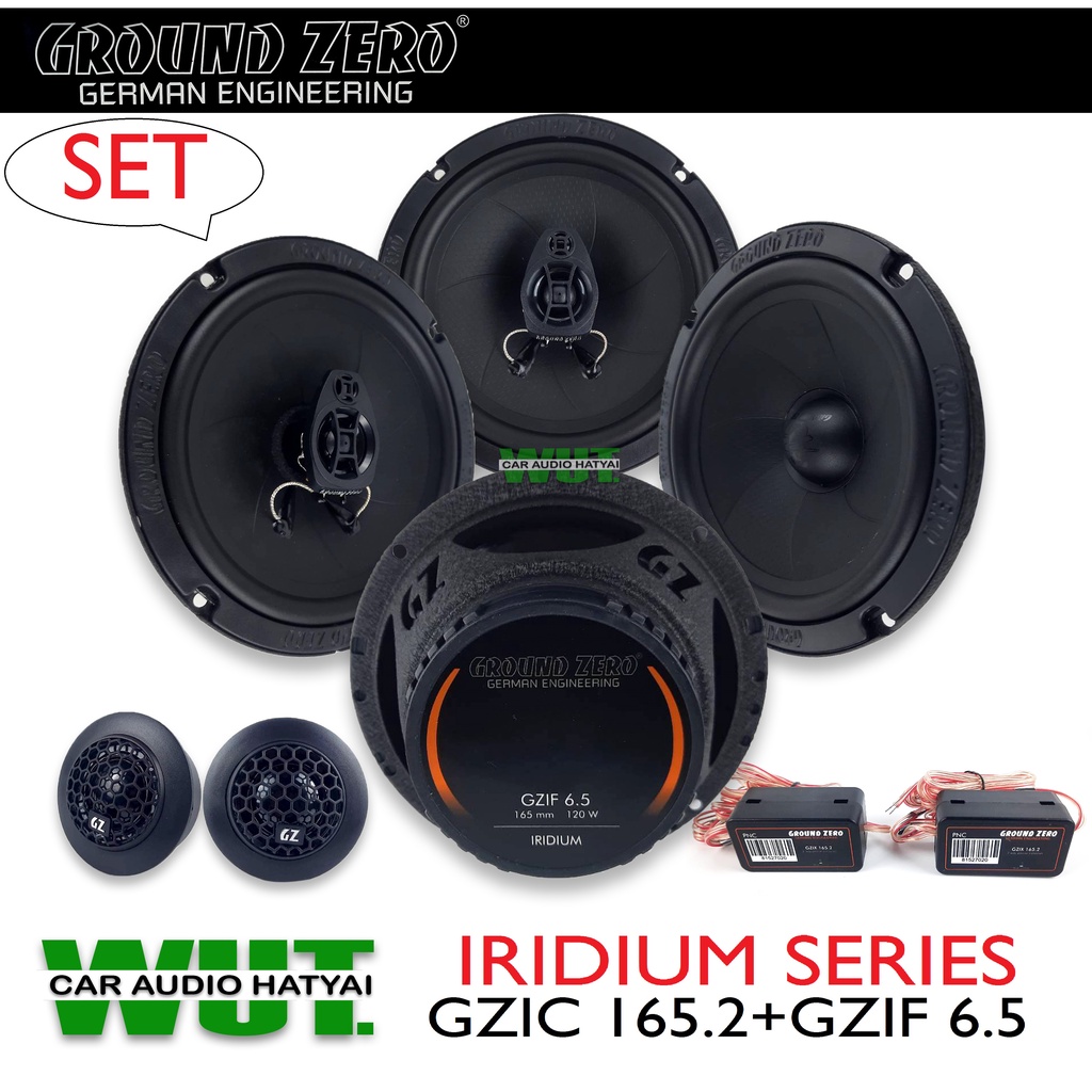 GROUND ZERO IRIDIUM SERIES ลำโพงเสียงกลางแหลม 6.5นิ้ว (GZIC 165.2 (แยกชิ้น) +GZIF 6.5 (แกนร่วม) =1 S