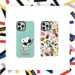 Casetify เคสโทรศัพท์ซิลิโคน TPU ลายการ์ตูนสนูปปี้น่ารัก พร้อมแหวนนิ้ว สําหรับ For iPhone 7 8 Plus X XS XR 11 12 13 Pro Max