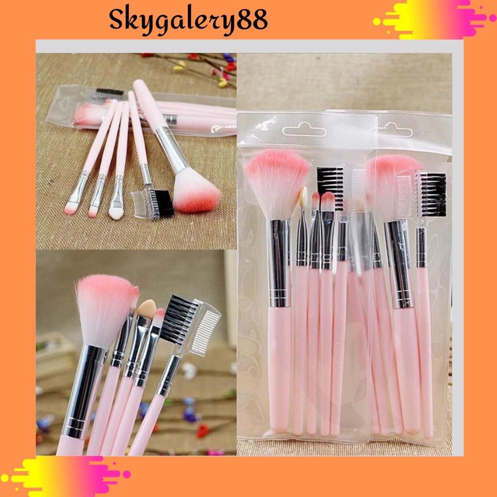 Make Up Brush Set 5 in 1 Cosmetic Make Up Brush Bag Packaging [H71] Oranges1688