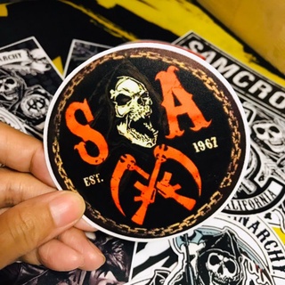 #Stickers Sons of Anarchy ไซส์ใหญ่ๆ🔥สติ๊กเกอร์PVC เคลือบด้านกันน้ำ💯กันรอยอย่างดีติดรถกระจกลอกมาไม่ทิ้งคราบกาว