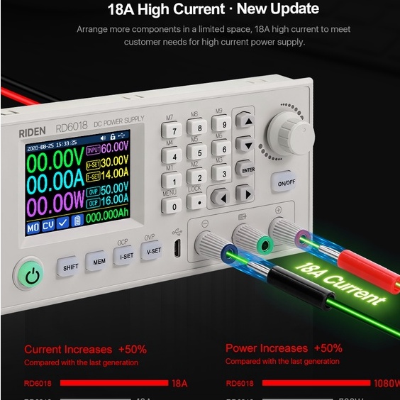 DIYMORE Riden แท้ RD6018 NC อุปกรณ์แปลงพาวเวอร์ซัพพลาย Usb Wifi Dc Cnc แรงดันไฟฟ้า Step Down 18A สามารถปรับได้