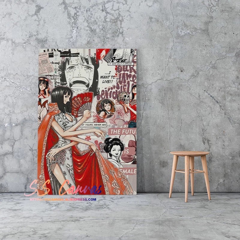Nico Robin Collage One Piece Aesthetic Painting Living Room Wall Art Bedroom Prints Pictures Decoration Canvas Home Deco ส วนลดอ กต อไป 312
