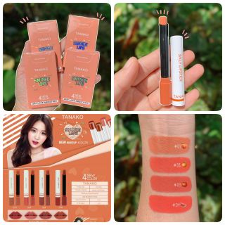 SALE !!! ราคา พิเศษ.......1กล่องมี 4 สีโทนส้มอิฐ แดงตุ่นTanako smoke lip