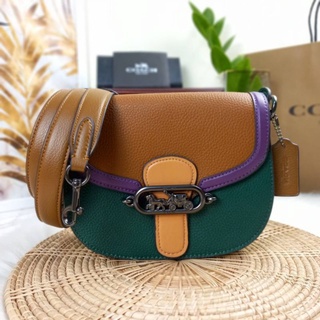 COACH JADE SADDLE BAG IN COLORBLOCK