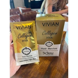 ยกกล่อง 12 ซอง ทรีทเม้นท์ผมสวย วิเวียน ของแท้ 100% Vivian Collagen ทรีทเมนท์บำรุงเส้นผมให้สวย นุ่ม สลวย