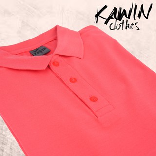 KAWIN เสื้อโปโล ผู้ชาย/ผู้หญิง โอรสเข้ม Peach เนื้อผ้านุ่มใส่สบายมาก