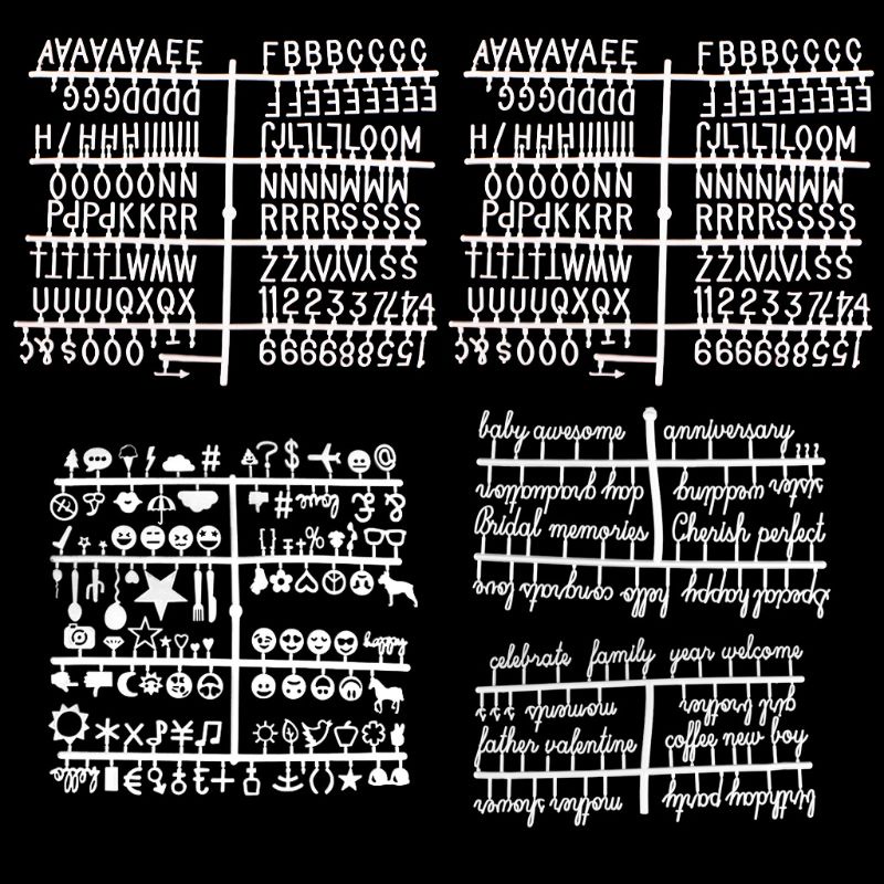 Zzz 5x ชุด Retro White Board Felt Letter Board Felt ตัวอักษรสัญลักษณ์สําหรับ Office Home