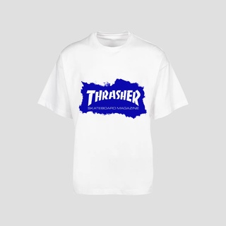 เสื้อยืด Thrasher ด้านหน้าพิมพ์ผ้าฝ้ายขนาดใหญ่ Unisex เอเชีย CODRetroClassic I,y