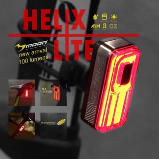 [แท้_ส่งฟรี] ไฟท้าย จักรยาน MOON HELIX LITE 100 LUMENS 5modes งานเนี๊ยบ ใช้ดีมาก ติดใต้อานได้ รัดหลักอานได้