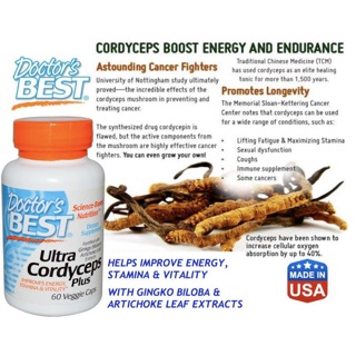 💥pre order💥 Doctors Best, Ultra Cordyceps Plus, 60 Veggie Caps