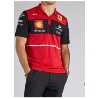 เสื้อโปโลแขนสั้น แบบแห้งเร็ว ลาย F1 Formula One Ferrari Leclerc Ferrari Team สําหรับผู้ชาย 2022