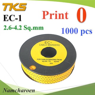 ..เคเบิ้ล มาร์คเกอร์ EC1 สีเหลือง สายไฟ 2.6-4.2 Sq.mm. 1000 ชิ้น NC