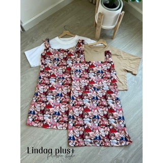 ชุดเซตเสื้อยืด+เดรชหมีน่ารัก