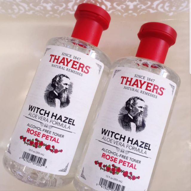 (พร้อมส่ง) (แท้100%) Thayers Witch Hazel, Aloe Vera Formula, Alcohol-Free Toner, Rose Petal, 12 fl oz (355 ml)