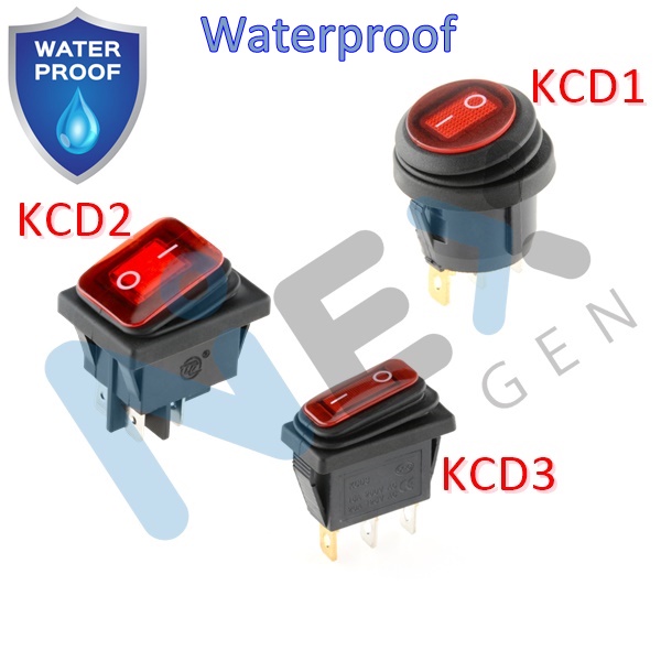 Kcd 1 KCD 2 KCD 3 KCD1 KCD2 KCD3 Suis Rocker Switch กันน้ํา IP67 ON-OFF Rocker Switch