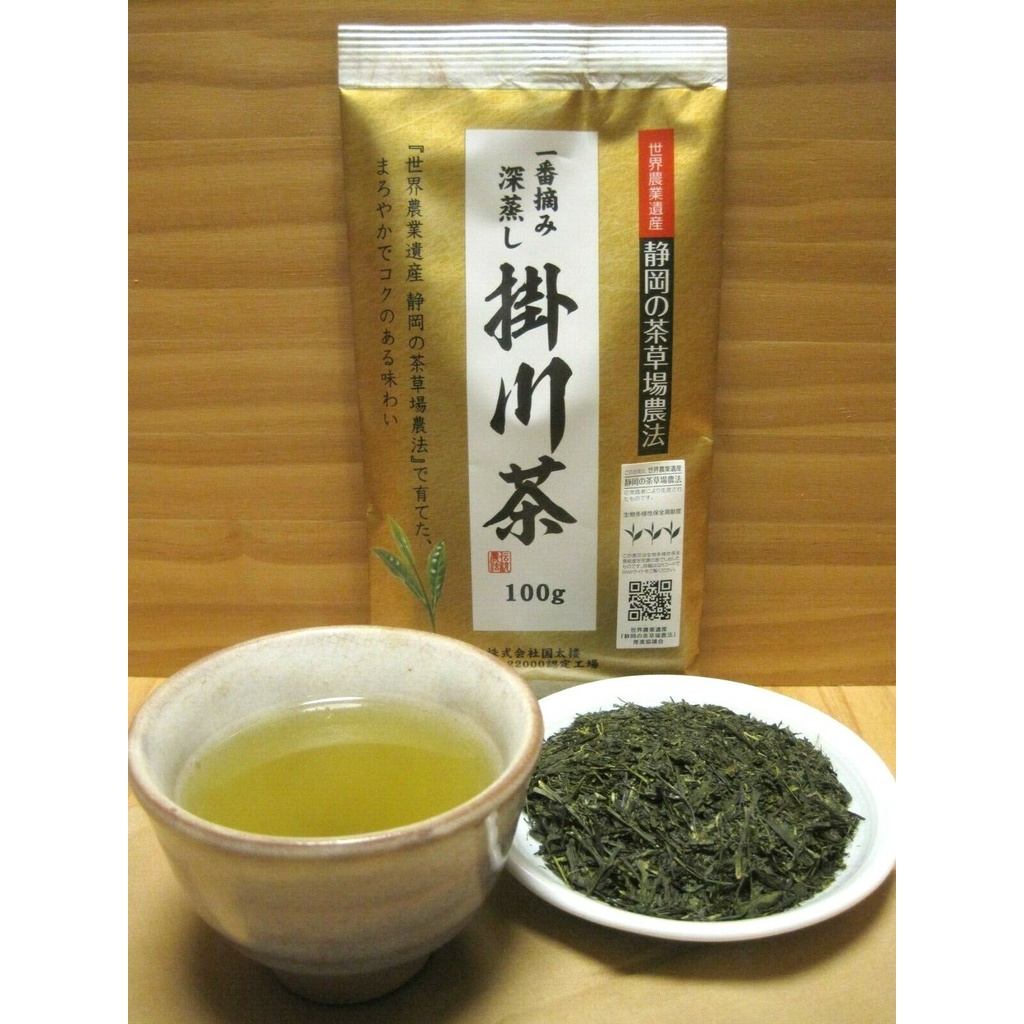 First Tea Leaves Fukamushi Kakegawacha 100g, World Agricultural Heritage Authorization Sencha, Japanese Loose Leaf Green Tea, Made in Japan, น้ําชาใบชาญี่ปุ่นชาเขียว 100 กรัม