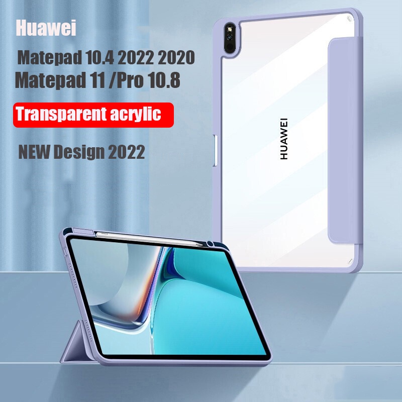 เคสใส พร้อมช่องใส่ดินสอ สําหรับ Huawei Matepad 10.4 2022 Pro 10.8 Matepad 11 Honor Pad V7 V6