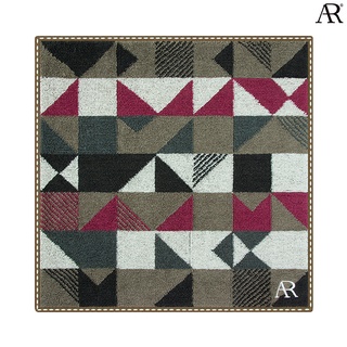 ANGELINO RUFOLO Towel Handkerchief (ผ้าเช็ดหน้าผ้าขนหนู) ผ้า 100% COTTON คุณภาพเยี่ยม ดีไซน์ Triangle สีน้ำตาล/ม่วง/เทอร