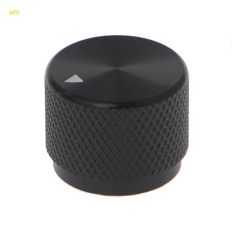 WER 0.24" Dia Black Aluminum Rotary Control Potentiometer Knob 20mm x 16mm LW