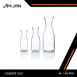 JJGLASS - (AMORN )  CARAFE 002  - เหยือก กร๊าฟ แจกัน  ขวดแจกัน จัดดอกไม้ ขวดแก้วคร๊าฟ หยิบสะดวก จับถนัดมือ แบบมีลวดลาย เนื้อใส