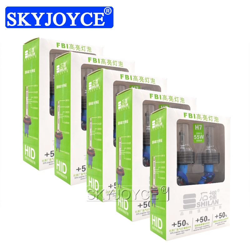 SKYJOYCE 5 Pairs Premium High Bright 5500K Xenon H7 55W H1 H3 H8 H11 9005 HB3 9006 HB4 9012 D2H Car 