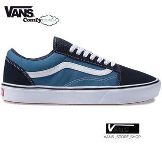 VANS OLD SKOOL NAVY WHITE COMFYCUSH SNEAKERS น้ำหนักเบา สินค้ามีประกันแท้