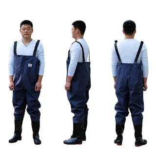 ชุดเอี๊ยมกันน้ำ PVC พร้อมรองเท้าบู๊ท ไซต์ 39-47 เอี๊ยมกันน้ำ กางเกงบูทกันน้ำ