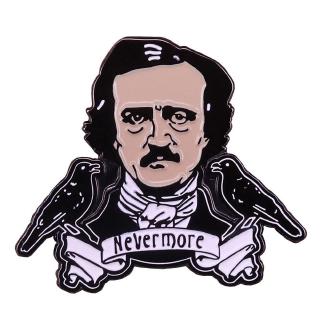 Edgar Allan Poe Never More Enamel Pin Brooch