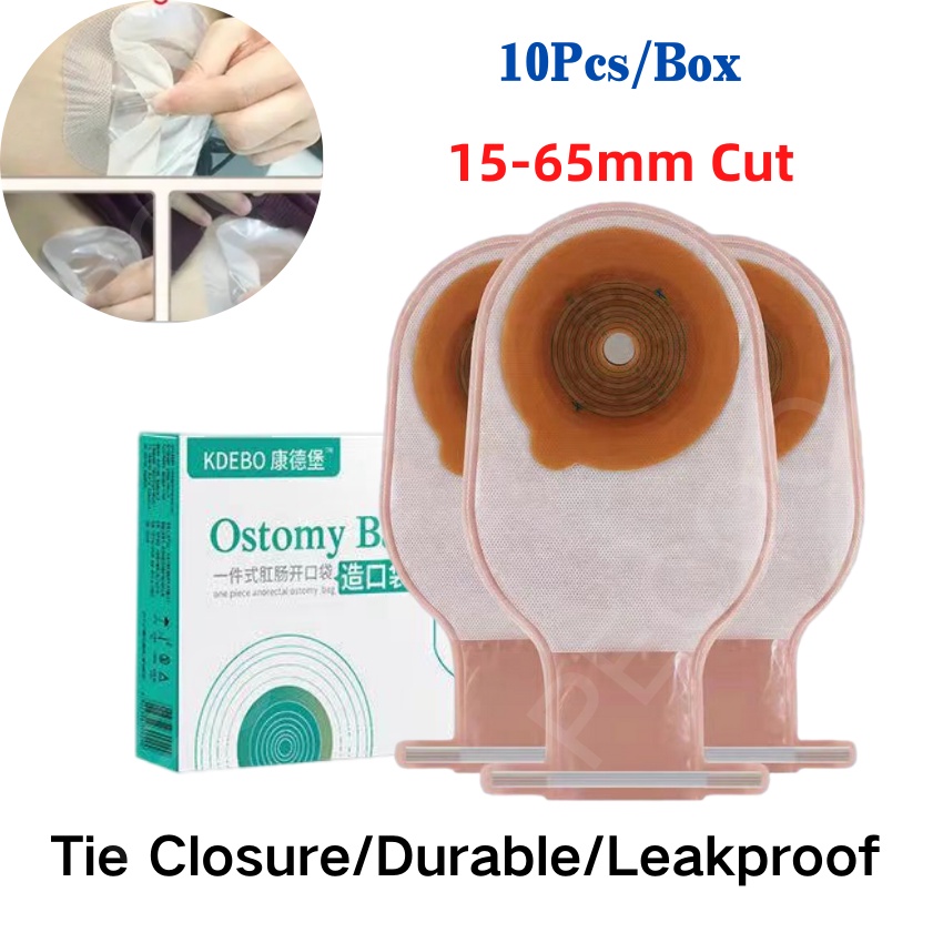 10 ชิ้น/กล่อง 15-60 มม.ตัดขนาด Drainable one-piece ระบบ Ostomy กระเป๋าทิ้ง Coostomy กระเป๋า Ostomy Stoma