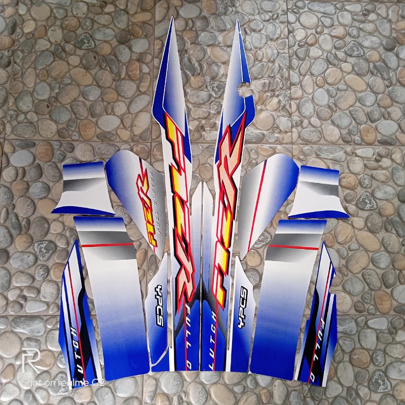 Yamaha f1zr 2003 สติ๊กเกอร์แถบมอเตอร์ไซค์สีขาว-น้ําเงิน