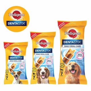 รุ่นใหม่ !! Pedigree Denta Stix เพดดิกรี เดนต้าสติ๊ก ขนมขัดฟันสุนัข ขนาดซอง 110 - 270 กรัม