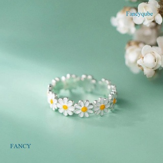 Fancy แหวนเปิด รูปดอกเดซี่ ขนาดเล็ก สองสี หวานแหวว ของขวัญวันเกิด สําหรับผู้หญิง