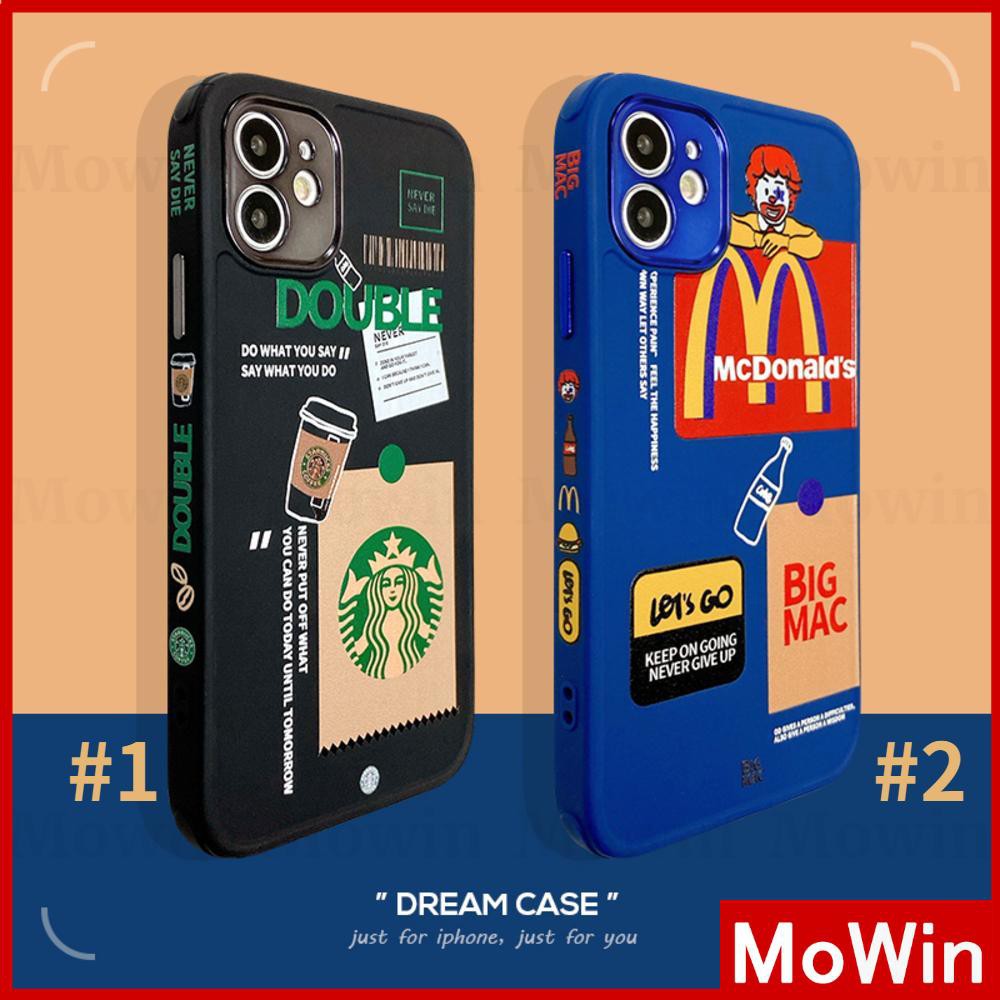 Mowin เคส iphone เคสโทรศัพท์ ชนิด TPU McDonald's Starbucks นิ่ม กันกระแทก พิมพ์ลายตรงขอบ ปกป้องเต็มร