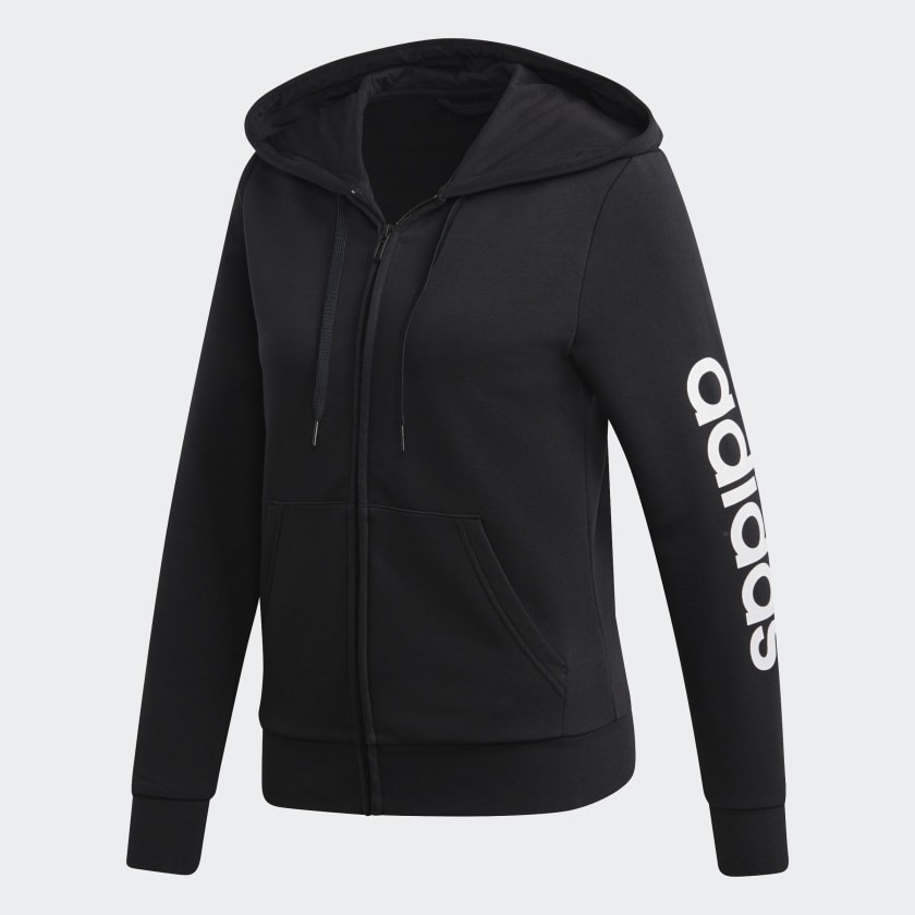 Adidas อาดิดาส เสื้อ TR W Hoodie ESS Linear FZ DP2401 BK(1700) EOSS
