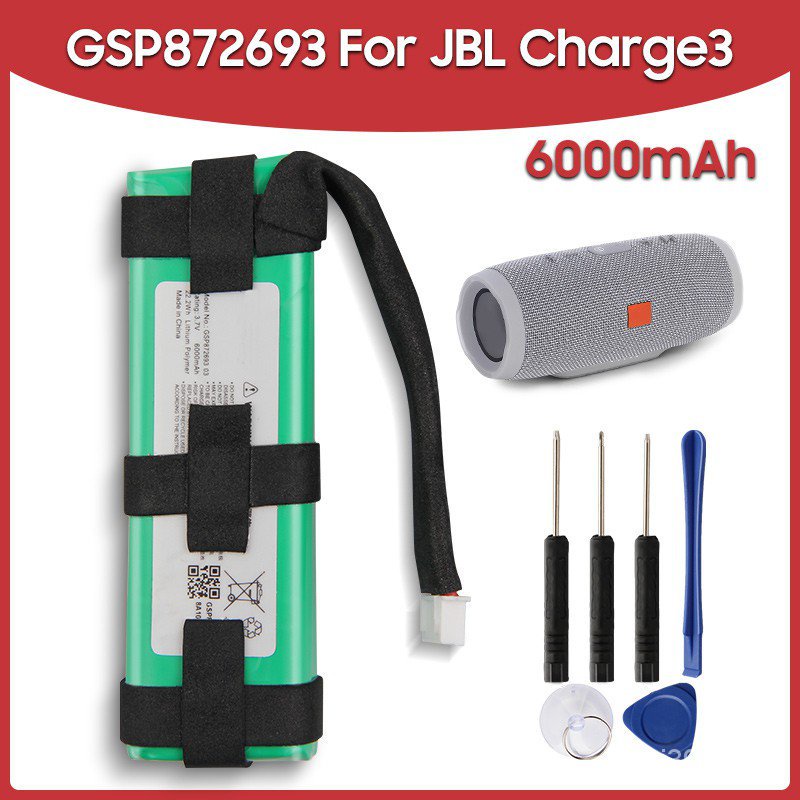 ☒❡№Original Replacement Battery GSP872693 GSP1029102A 6000mAhh For JBL Charge3 Charge 3 Bluetooth O