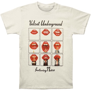 เสื้อยืดวินเทจ100%cotton เสื้อยืดคอวีผู้ชาย Impact Velvet Underground- Lips Grid T-Shirt Size XXL Black men เสื้อ ยืด ผู