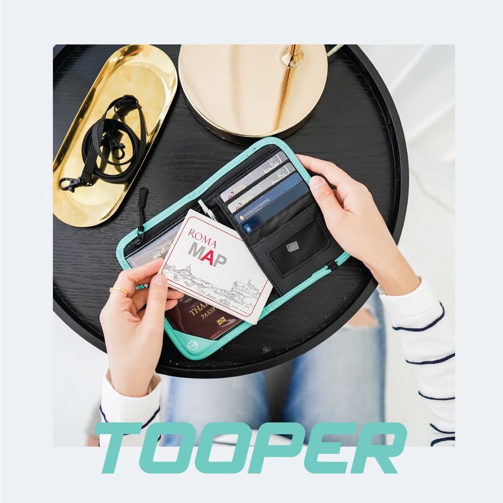 Tooktrip Store กระเป๋าพาสปอร์ต รุ่น TOOPER กระเป๋าใส่หนังสือเดินทาง RFID Blocking AWZJ
