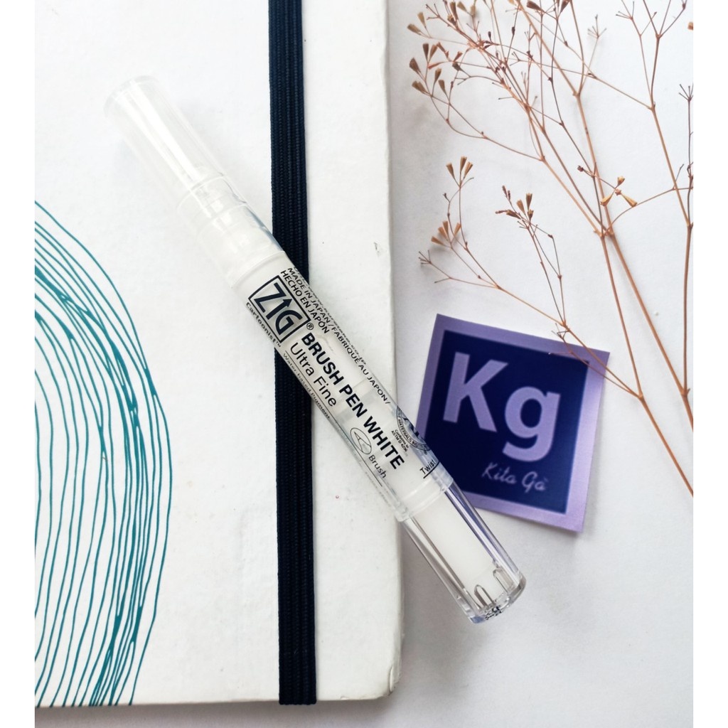Kuretake ZIG Cartoonist Brush Pen สีขาว Ultra Fine